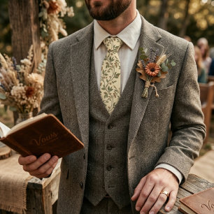Corbata Patrón de enredadera rústica de flores silvestres 