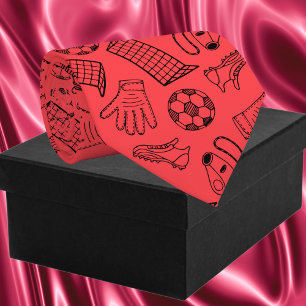 Corbata Patrón de equipo de fútbol rojo