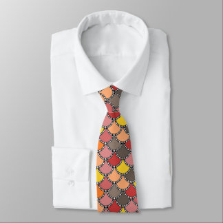 Corbata Patrón de escalas de la sirena de colores otoñales