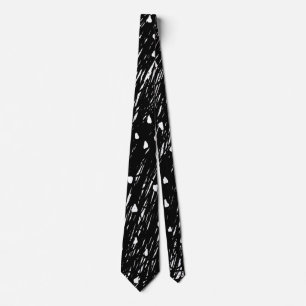 Corbata Patrón de esgrima abstracta en blanco y negro