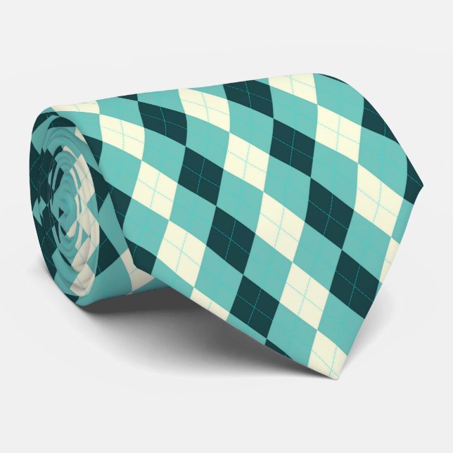 Corbata Patrón de estilo argyle verde (Enrollado)