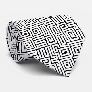 Corbata Patrón de estilo Kuba 280922 - Blanco sobre negro