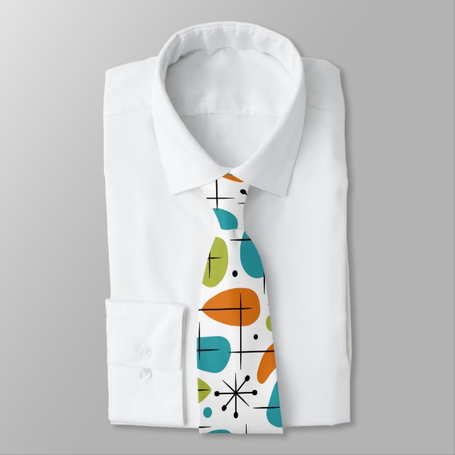 Corbata Patrón de Estrella Explosiva Moderno de Mitad de S (Atado)