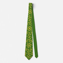Patrón de estrella triangular Art Deco - Verde y d