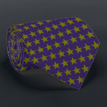 Corbata Patrón de estrellas azules y olivas<br><div class="desc">Lazo de patrón de estrellas azules y olivas</div>