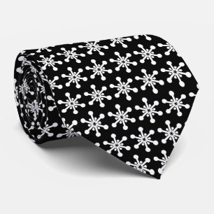Corbata Patrón de estrellas - Blanco sobre negro