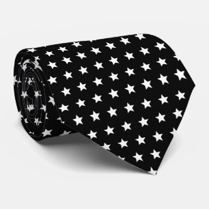 Corbata Patrón de estrellas en blanco y negro