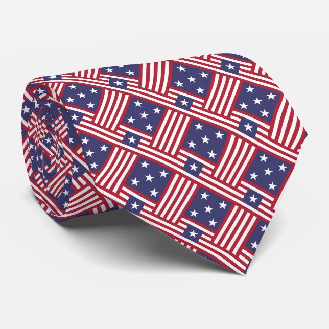 Corbata Patrón de estrellas y franjas de la bandera estado (Enrollado)