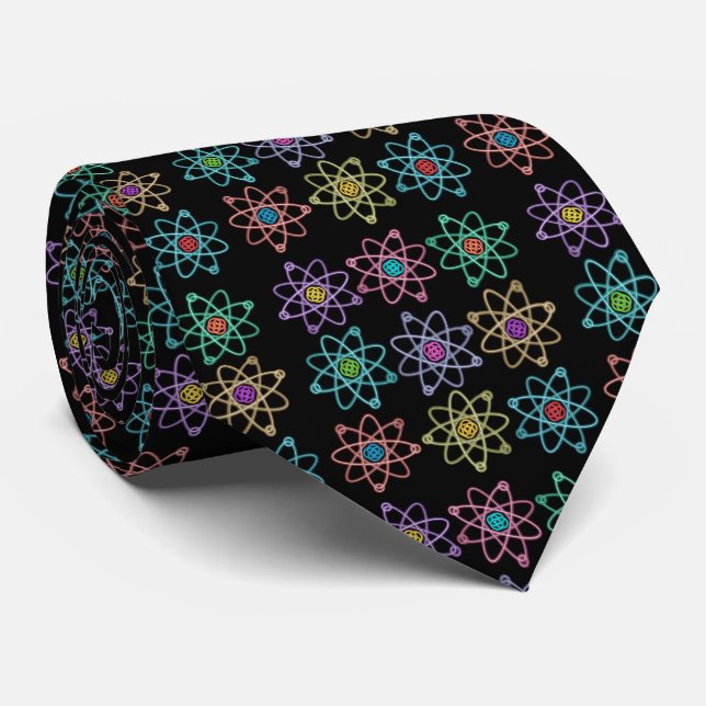 Corbata Patrón de estructura atómica Ciencia (Enrollado)