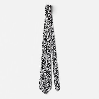 Corbata Patrón de estructura loca 060423 - Blanco sobre ne