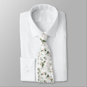 Corbata Patrón de eucalipto acuarela