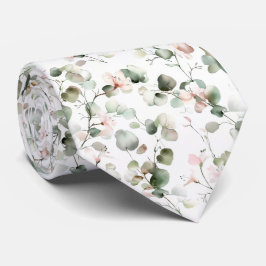 Corbata Patrón de eucalipto acuarela