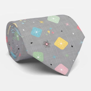 Corbata Patrón de explosiones de estrellas atómicas retro 