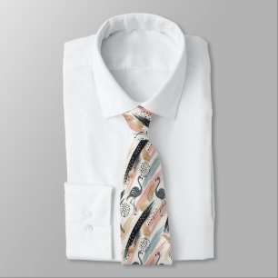 Corbata Patrón de flamenco y pincel estilizado
