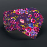 Corbata Patrón de flor de color floral brillante acuarela<br><div class="desc">Este diseño se puede personalizar eligiendo la opción Editar diseño. También puede transferir a otros artículos. Póngase en contacto conmigo en colorflowcreations@gmail.com o utilice la opción de chat en la parte superior de la página si desea tener este diseño en otro producto o necesita ayuda. Ver más de mis diseños...</div>