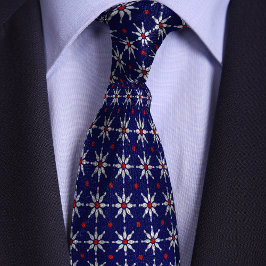 Corbata Patrón de flor de pinzas de boliche azul