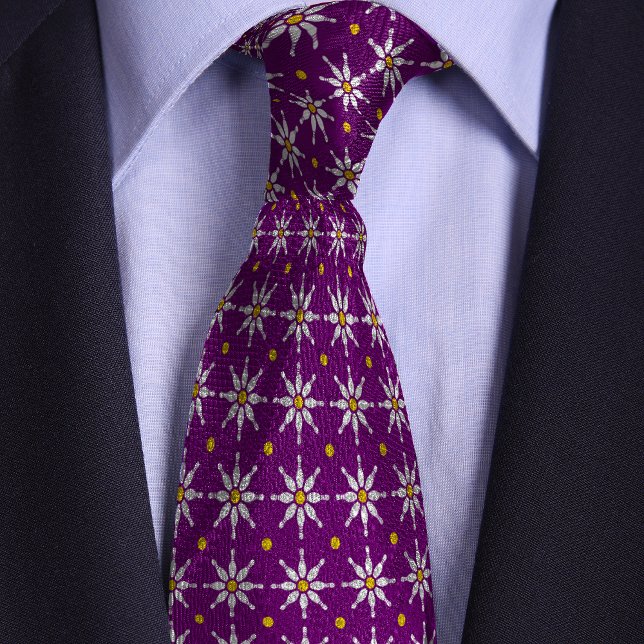 Corbata Patrón de flor de pinzas de boliche morado (Subido por el creador)