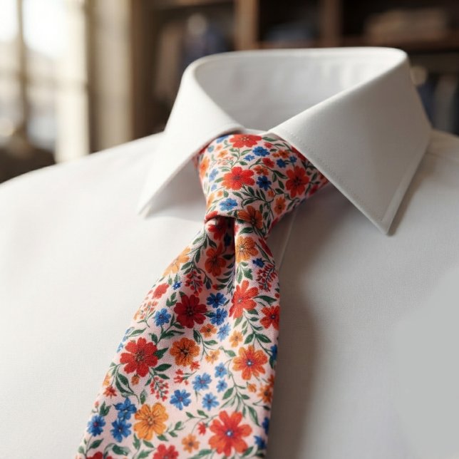 Corbata Patrón de Flor de Prado Brillante (Subido por el creador)