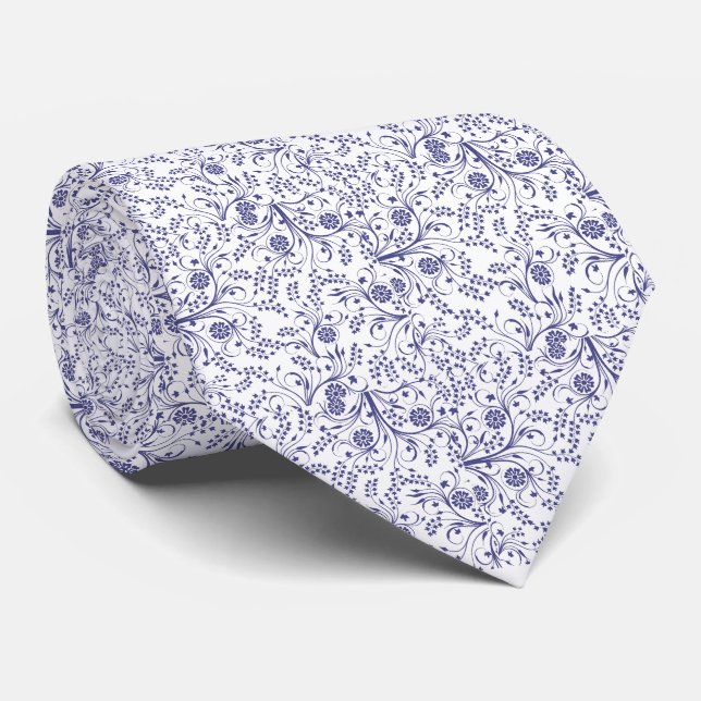 Corbata Patrón De Flor Silvestre De Verano (Enrollado)