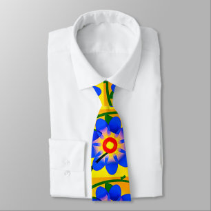 Corbata Patrón de flores abstractas