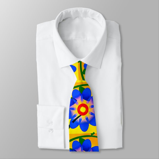 Corbata Patrón de flores abstractas (Atado)