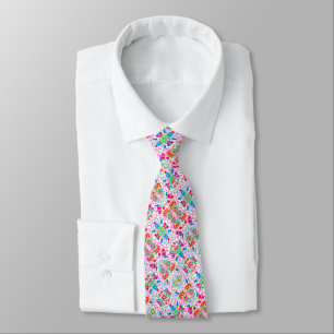 Corbata Patrón de flores de acuarela coloridas lindas