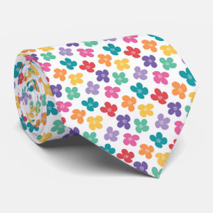 Corbata Patrón de flores de arcoíris