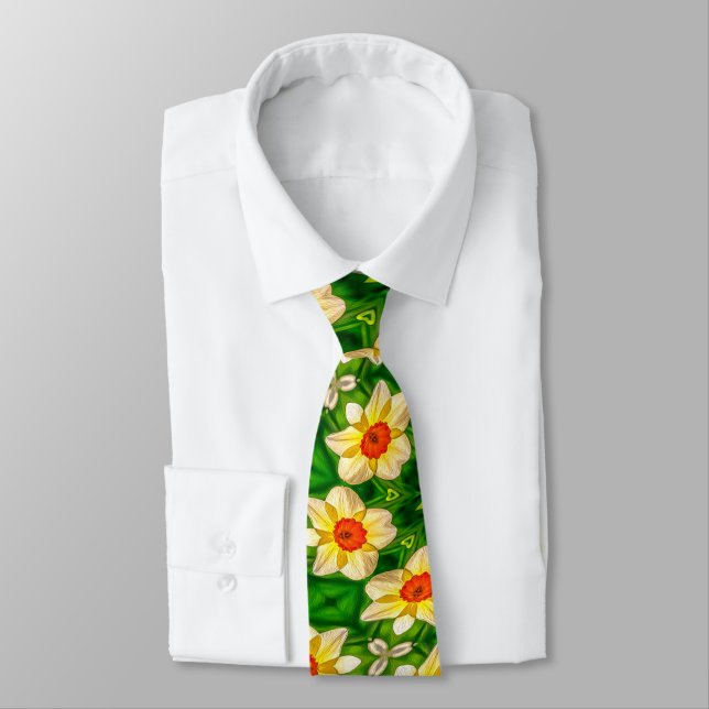 Corbata Patrón de flores de Campana de Pascua (Atado)
