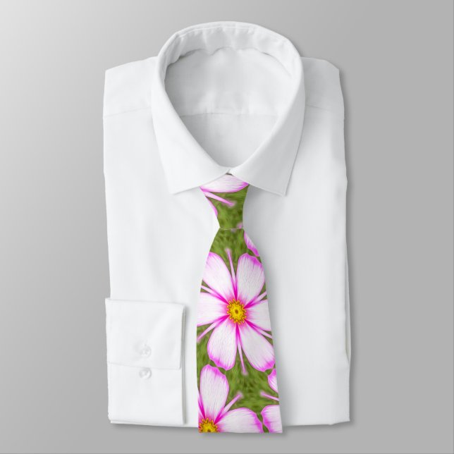 Corbata Patrón de flores de cosmos (Atado)