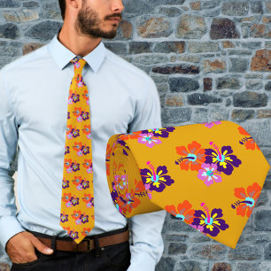 Corbata Patrón de flores de Hibiscus