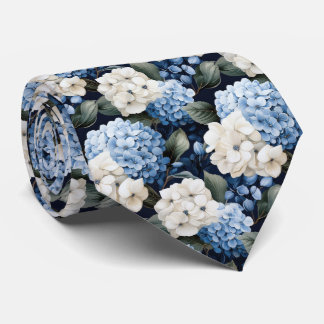 Corbata Patrón de flores de Hydrangea suave