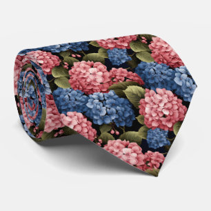 Corbata Patrón de flores de Hydrangea suave
