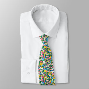 Corbata Patrón de flores de primavera pequeñas