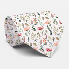 Corbata Patrón de flores en acuarela