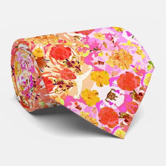 Corbata Patrón de flores femeninas lindas (Enrollado)