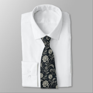 Corbata Patrón de flores góticas