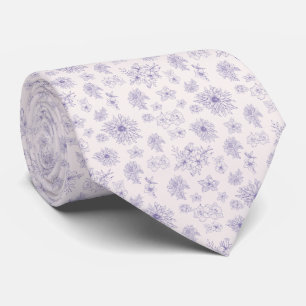 Corbata Patrón de flores púrpuras
