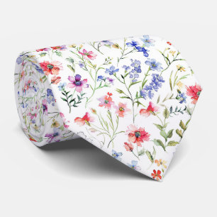 Corbata Patrón de flores silvestres