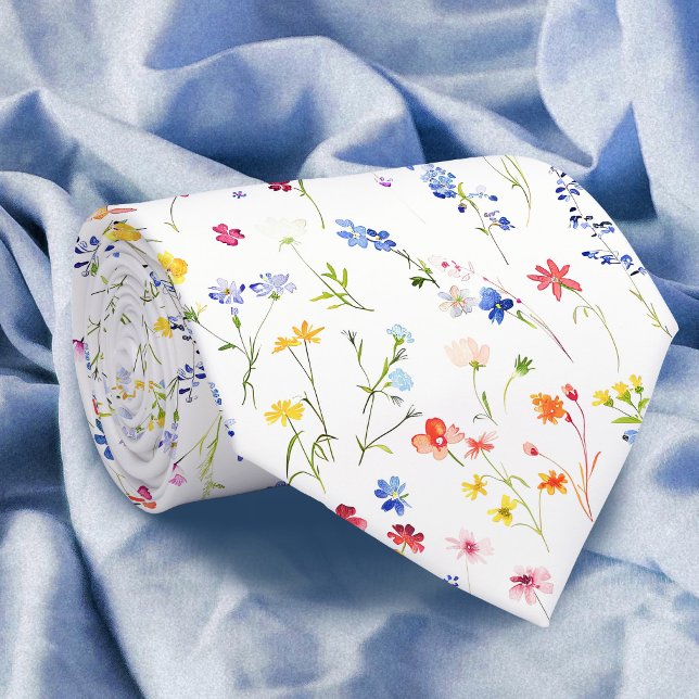 Corbata Patrón de flores silvestres brillantes (Subido por el creador)
