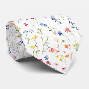 Corbata Patrón de flores silvestres brillantes