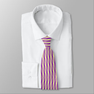 Corbata patrón de fondo de rayas púrpura amarillo único