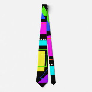 CORBATA PATRÓN DE FORMA GEOMÉTRICA DE COLOR NEÓN FLUORESCE