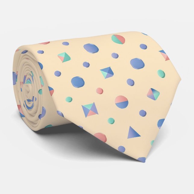 Corbata Patrón de forma geométrica pastel (Enrollado)