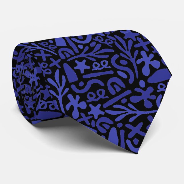Corbata Patrón de formas azules (Enrollado)