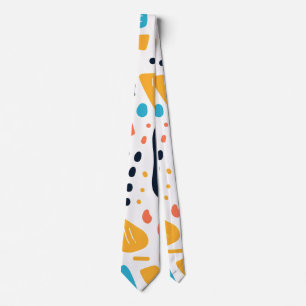 Corbata Patrón de Formas Orgánicas Abstractas al Estilo Me