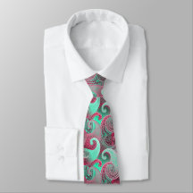 Patrón de frambuesa y paisley Aqua