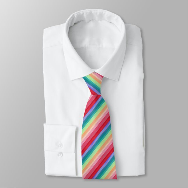 Corbata Patrón de franja colorida (Atado)