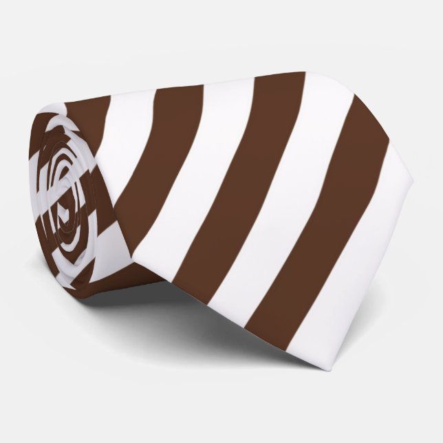Corbata patrón de franja de chocolate fresco (Enrollado)