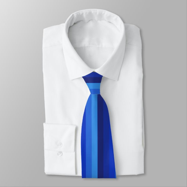 Corbata Patrón de franja de gradiente azul audaz (Atado)
