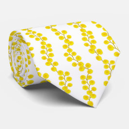 Corbata Patrón de franja de las flores de Wattle amarillo 